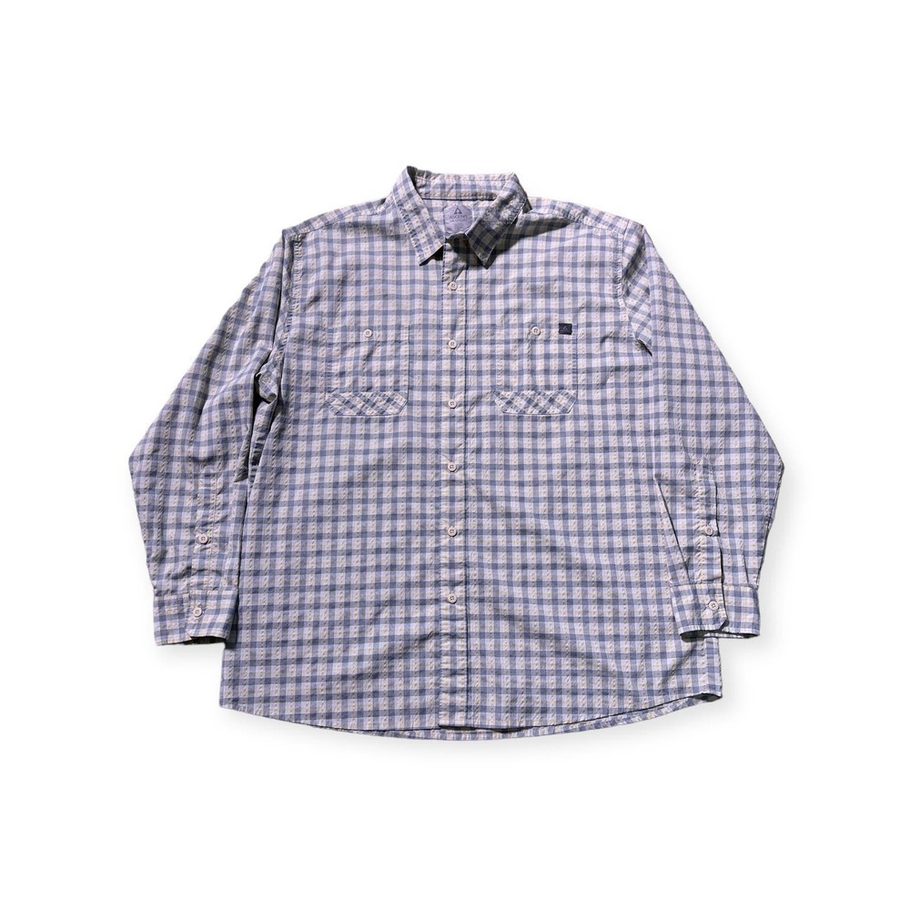 Ascend Utility Outdoor Men's Gray and Yellow Button Down Long Sleeve